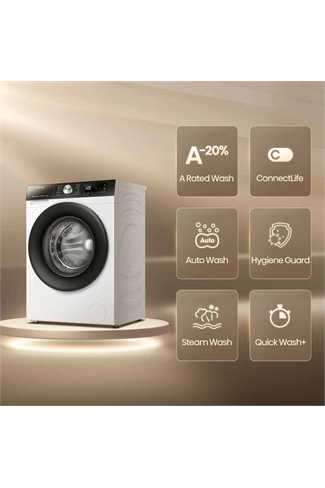 Hisense WF3S1243BW3 White 12kg 1400 Spin WiFi Steam Washing Machine A Rated